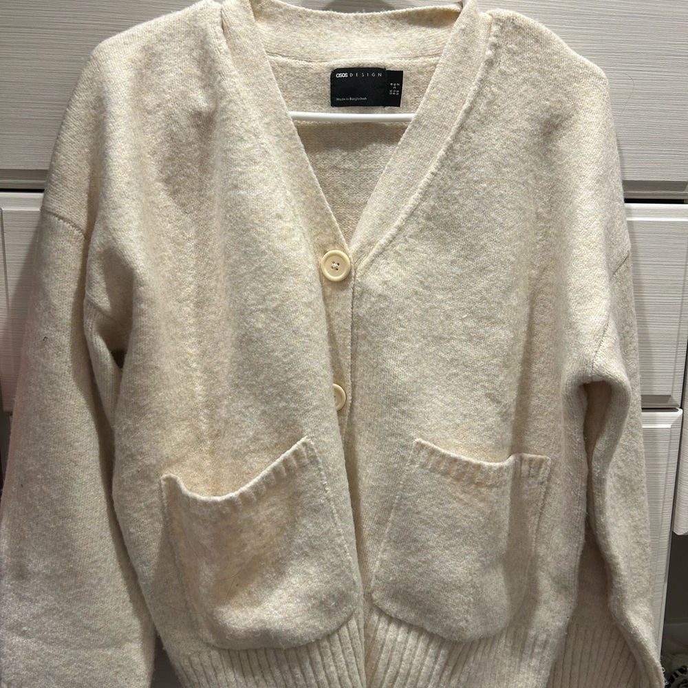 ASOS Cream Button-Up Cardigan